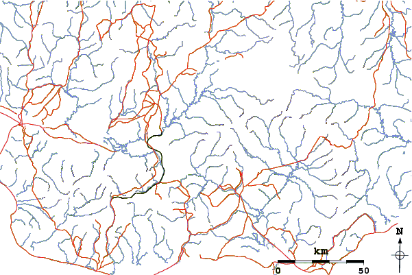 Roads and rivers around Mount Bendeleben