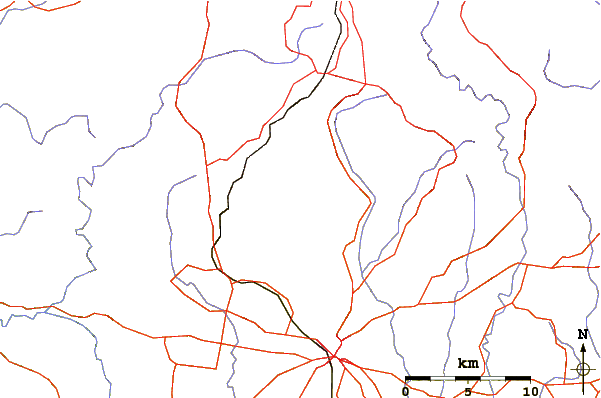 Roads and rivers around Mount Duval (New South Wales)