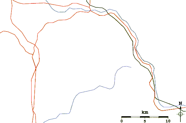 Roads and rivers around Mount Guyot (New Hampshire)