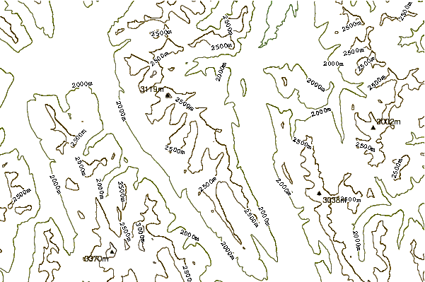 Mountain peaks around Mount James Walker