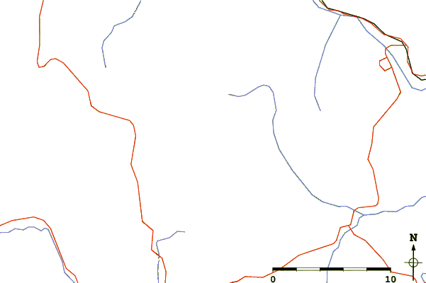 Roads and rivers around Mount McGladrey