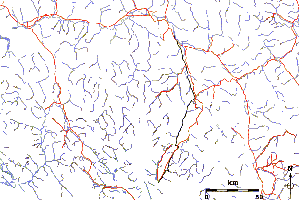 Roads and rivers around Mount McNeil