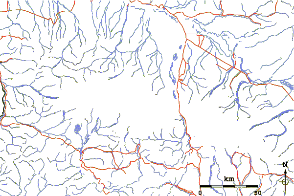Roads and rivers around Mount Moffit