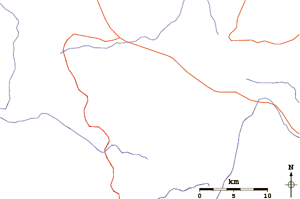 Roads and rivers around Mount Morrison (California)