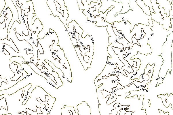 Mountain peaks around Mount Nestor