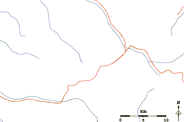 Roads and rivers around Mount Pippu