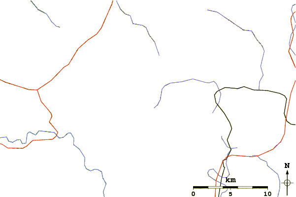 Roads and rivers around Mount Pisshiri