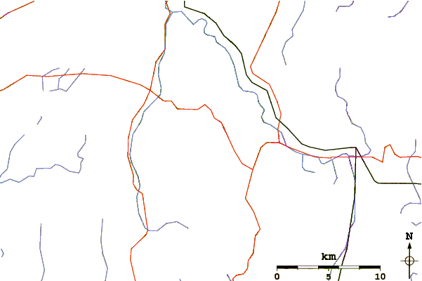 Roads and rivers around Mount Raimer