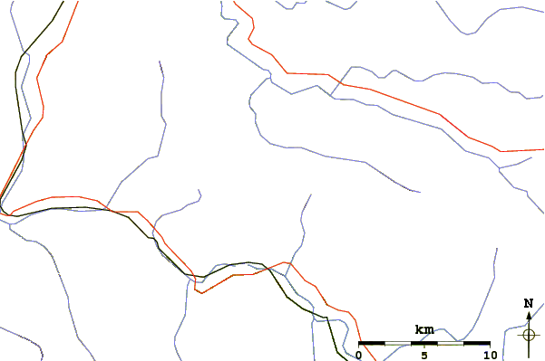 Roads and rivers around Mount Sherrill