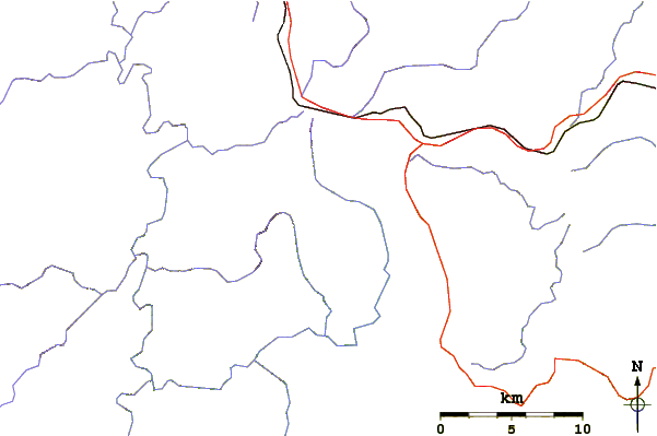 Roads and rivers around Mount Solitary