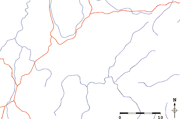 Roads and rivers around Mount Tambo