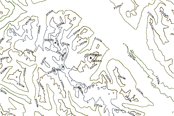 Mountain peaks around Mount Temple