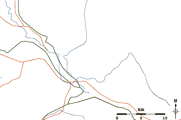 Roads and rivers around Mount Teneriffe