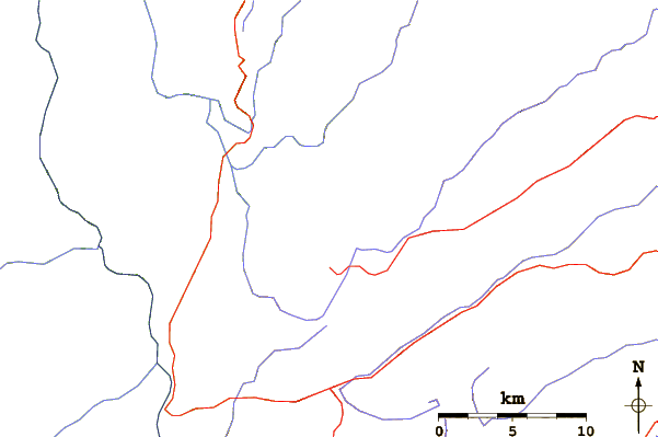 Roads and rivers around Mount Townsend
