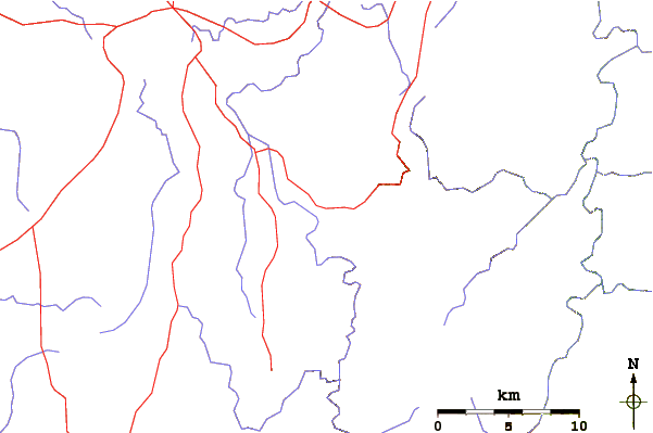 Roads and rivers around Mount Trickett (New South Wales)