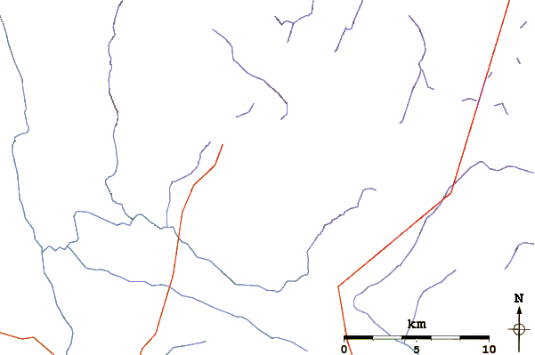 Roads and rivers around Mount Valin