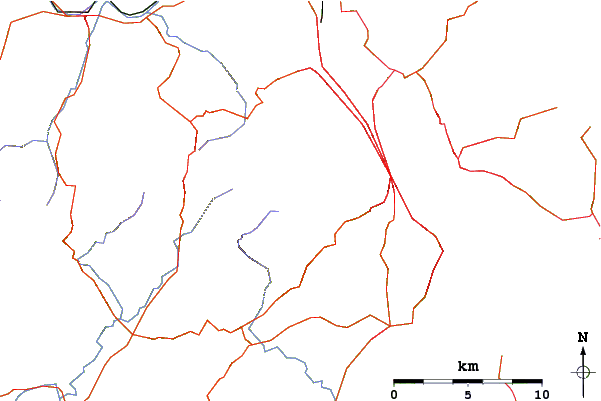 Roads and rivers around Mount Wellington (Tasmania)