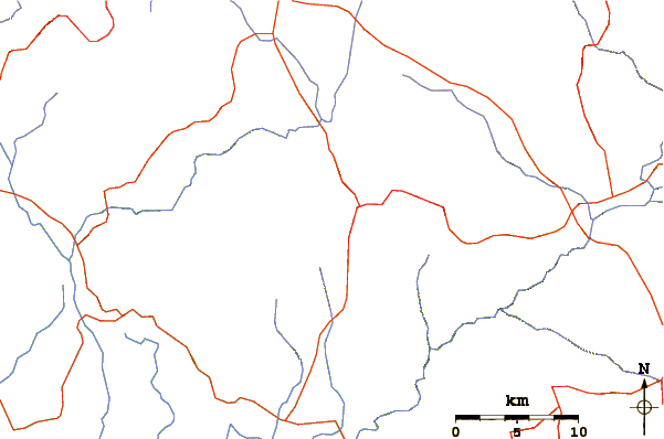 Roads and rivers around Moyuta (volcano)