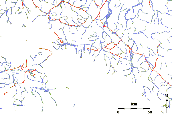 Roads and rivers around Mt Schou