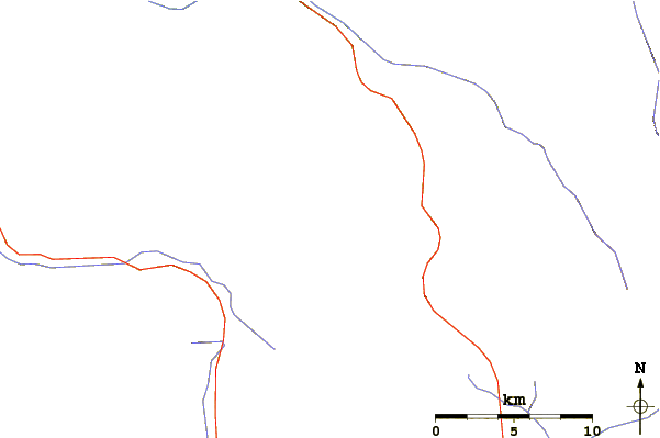 Roads and rivers around Nipple Peak