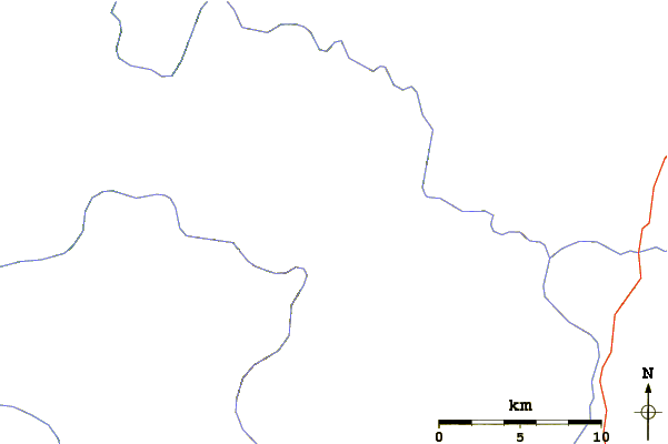 Roads and rivers around Pearsoll Peak