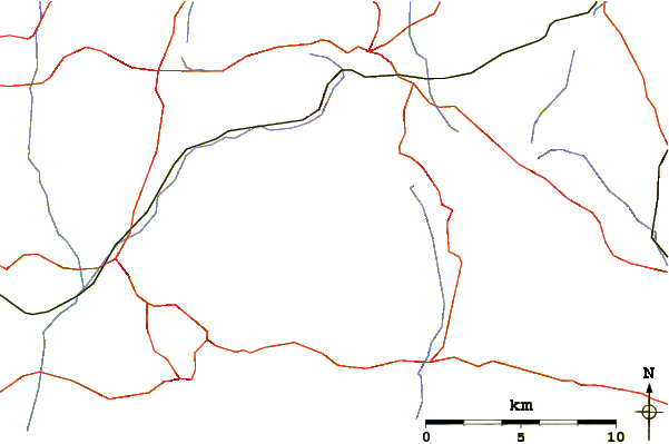 Roads and rivers around Pilsdon Pen