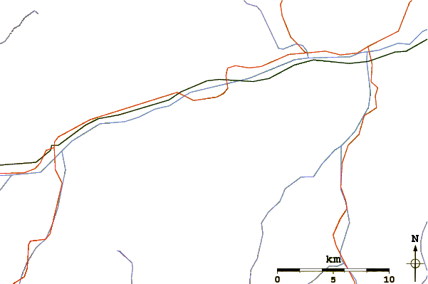 Roads and rivers around Piz Titschal