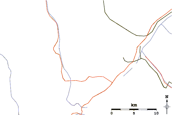 Roads and rivers around Piz d'Agnel