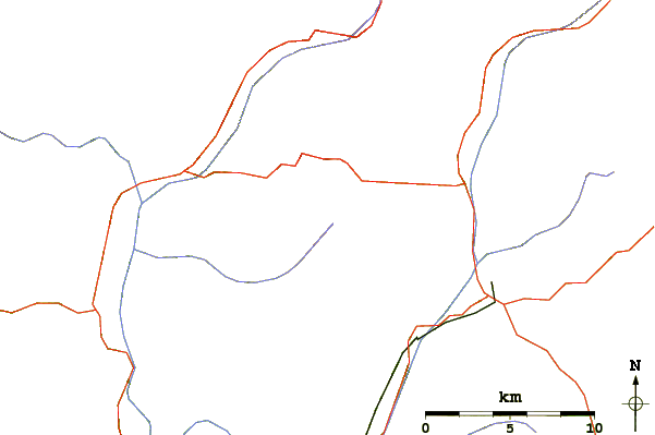 Roads and rivers around Pizzo Arera