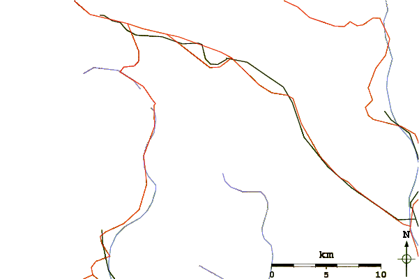Roads and rivers around Pizzo Campo Tencia