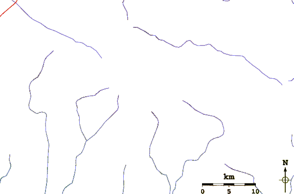 Roads and rivers around Puncak Jaya or Carstensz Pyramid