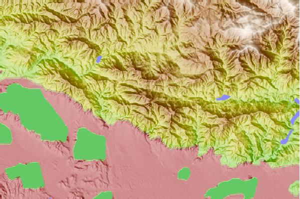 Surf breaks located close to San Gabriel Peak