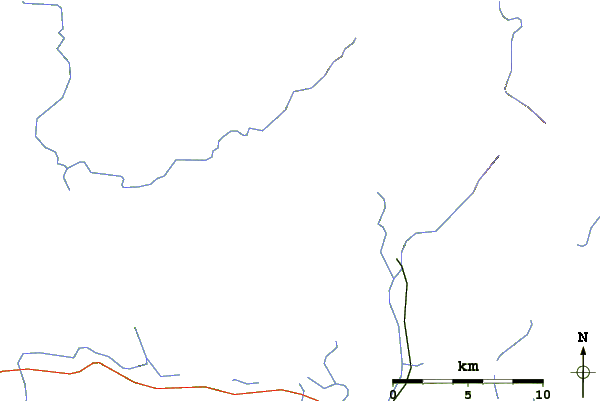 Roads and rivers around Santanoni Peak