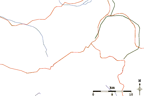 Roads and rivers around Schijen (SZ, UR, GL)