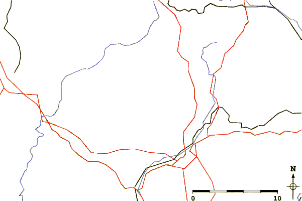 Roads and rivers around Schwarzer Mann