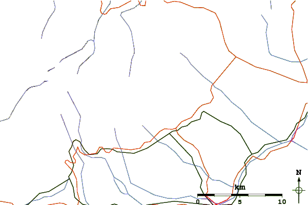 Roads and rivers around Slavkovsky Stit