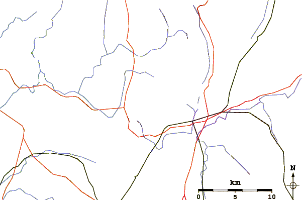 Roads and rivers around Smith Mountain (Taconic Mountains)