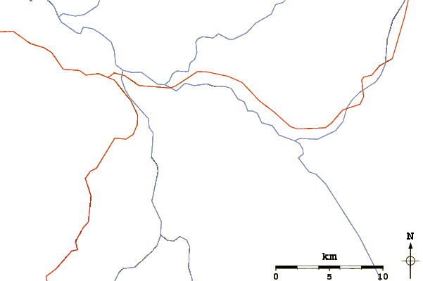 Roads and rivers around Specimen Ridge
