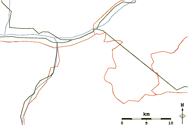 Roads and rivers around Spitzhorli