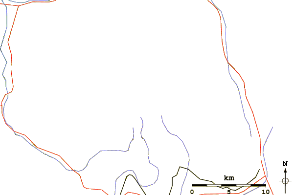 Roads and rivers around Strawberry Mountain