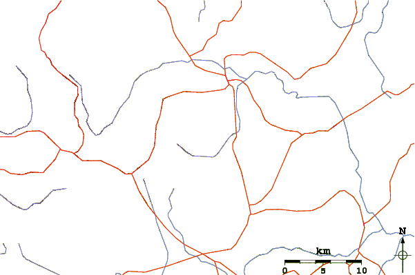 Roads and rivers around Tahual