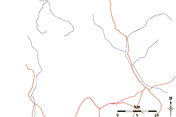 Roads and rivers around Tochal