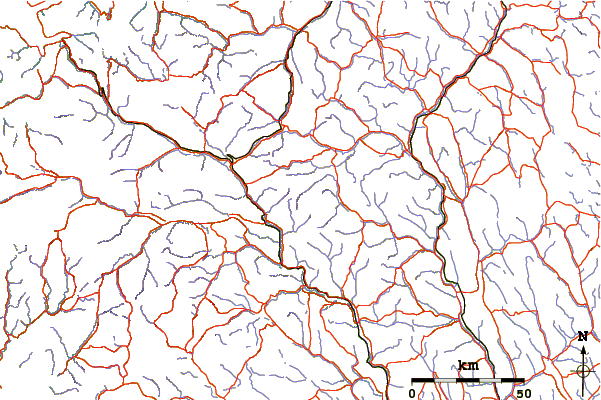 Roads and rivers around Trolltinden (Oppland)
