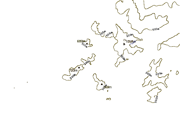 Mountain peaks around Trum y Ddysgl