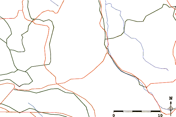 Roads and rivers around Tweralpspitz