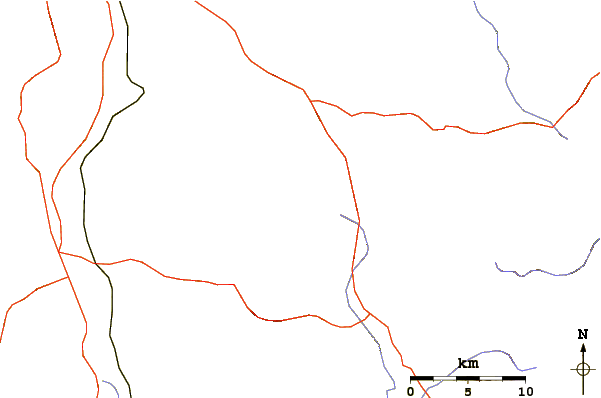Roads and rivers around Volcan Tepetiltic