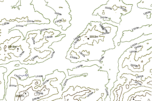 Use this relief map to navigate to mountain peaks in the area of Wank 