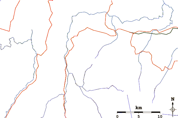 Roads and rivers around Western Bluff (Mole Creek)