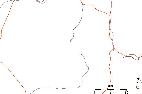 Roads and rivers around Wheeler Peak