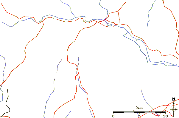 Roads and rivers around Y Gyrn